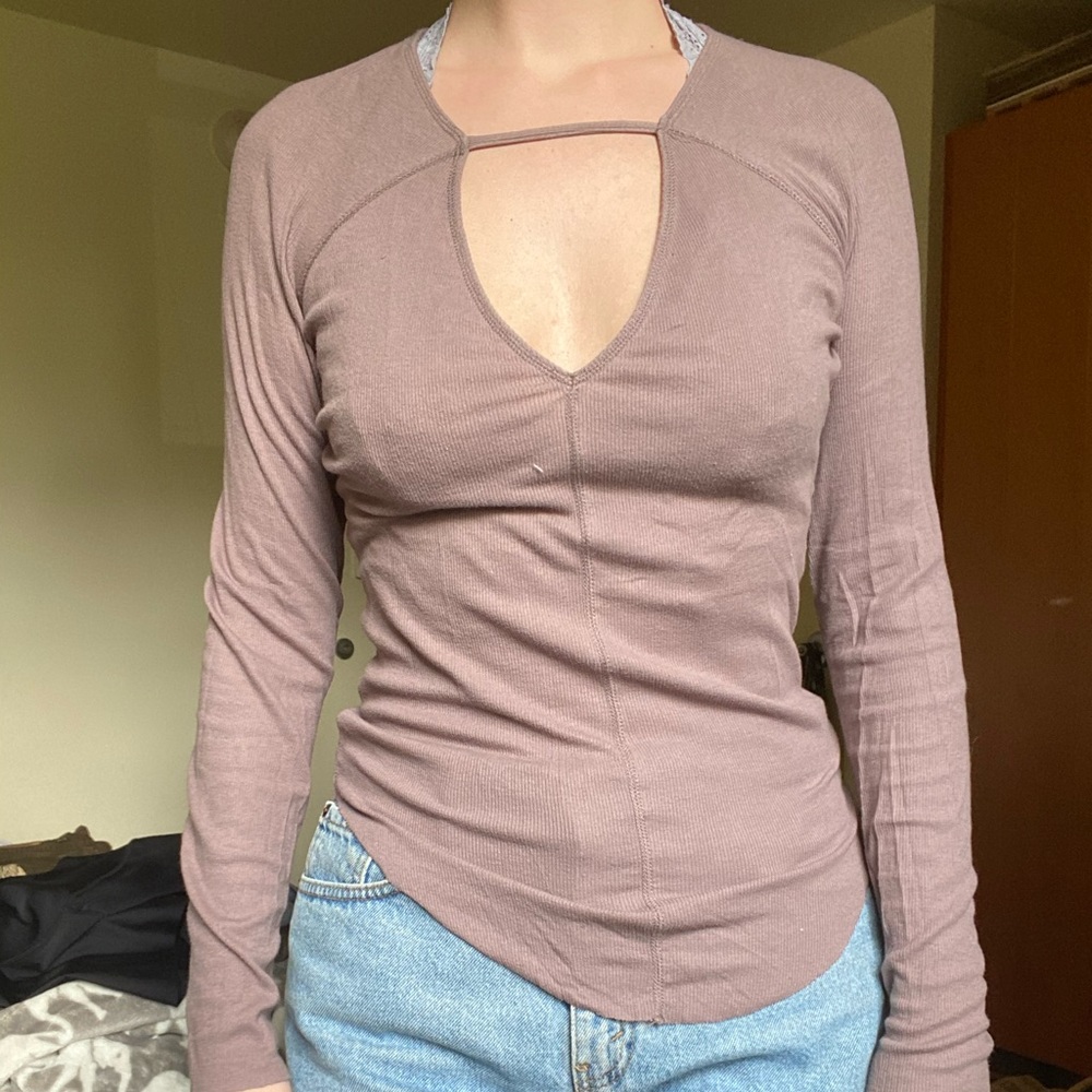 Free people cut out long sleeve top